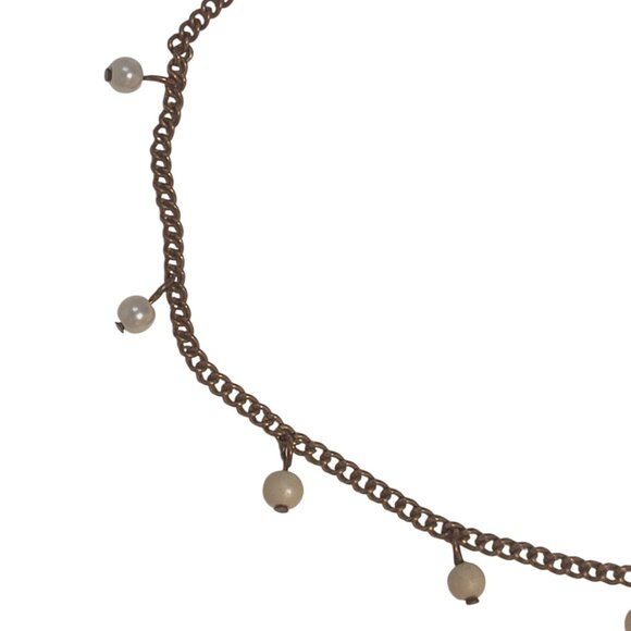 Dainty Minimalist Gold Vintage Pearl Choker Necklace - Picture 2 of 6